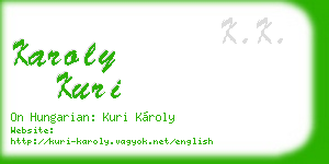 karoly kuri business card